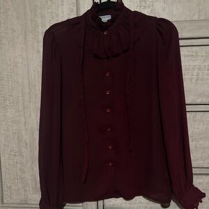 Intuitions  Vintage blouse medium Maroon